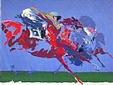 Leroy Neiman Canvas Paintings - In The Stretch